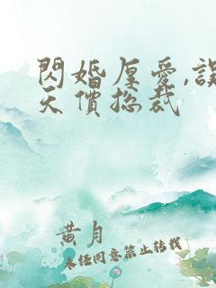 闪婚厚爱,误嫁天价总裁