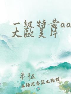 一级特黄aa特大欧美片