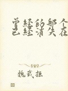 曾经的那个女孩已经消失在人海歌词