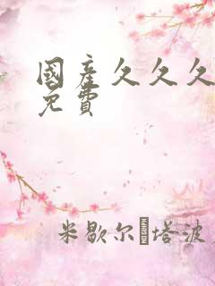 国产久久久精品免费