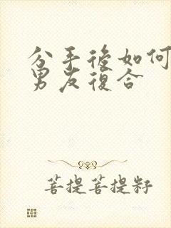 分手后如何挽回男友复合