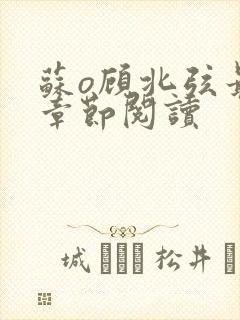 苏o顾北弦最新章节阅读