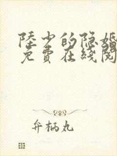 陆少的隐婚罪妻免费在线阅读