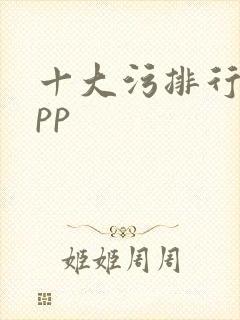 十大污排行榜app