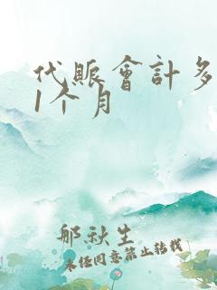 代账会计多少钱1个月