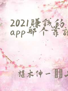 2021赚钱的app哪个靠谱赚钱还快