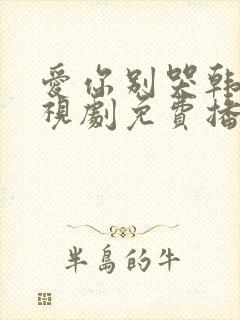 爱你别哭韩剧电视剧免费播放