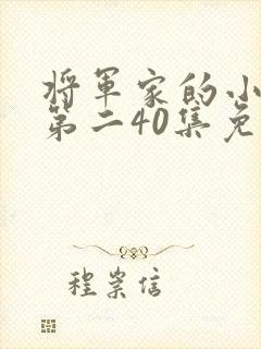 将军家的小娘子第二40集免费观看