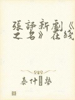 张译新剧《以法之名》在线播放免费