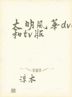 大明风华dvd和tv版