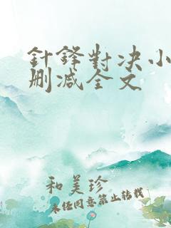 针锋对决小说未删减全文