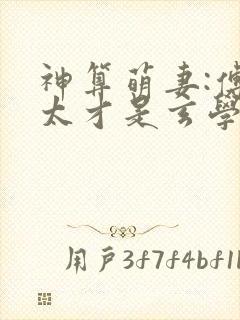 神算萌妻:傅太太才是玄学真大佬结局