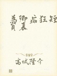 为卿痴狂短剧演员表