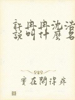 许冉冉沈浩然小说叫什么名字