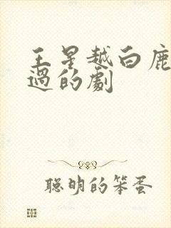 王星越白鹿合作过的剧