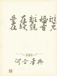 爱在离婚进行时在线观看免费播放