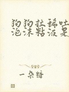 狗狗拉稀吐黄色泡沫粘液是什么原因