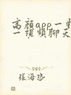 高颜app一对一视频聊天