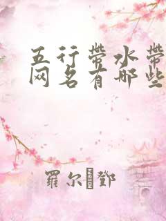 五行带水带金的网名有哪些