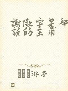 谢傲宇是哪部小说的主角