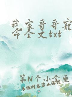 我家哥哥宠妹如命全文txt