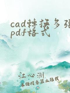 cad转换多张pdf格式