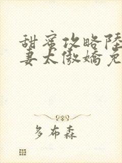 甜蜜攻略陆总前妻太傲娇免费全集