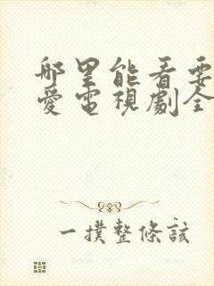 哪里能看要久久爱电视剧全集