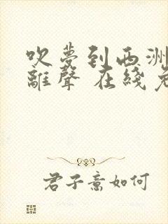 吹梦到西洲 写离声 在线免费阅读