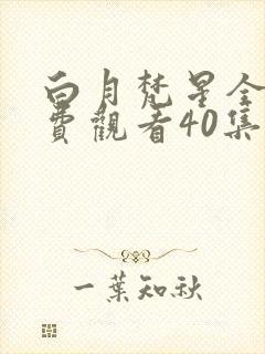 白月梵星全集免费观看40集