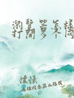 浏览器怎样可以打开多个网页