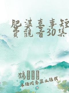 肥婆喜事短剧免费观看30集