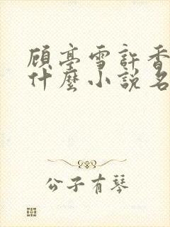 顾亭雪许香君叫什么小说名字