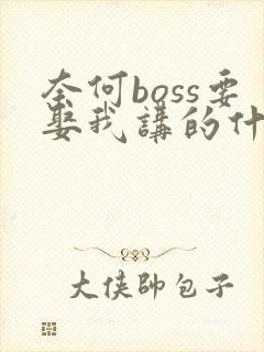 奈何boss要娶我讲的什么