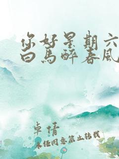 你好星期六少年白马醉春风哪一期