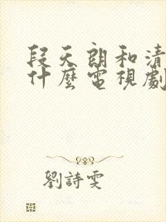 段天朗和清h是什么电视剧