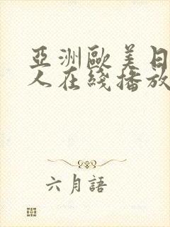 亚洲欧美日韩成人在线播放