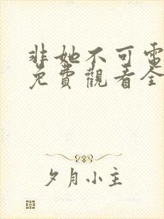 非她不可电视剧免费观看全集