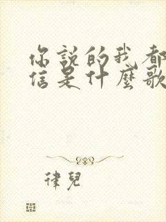 你说的我都会相信是什么歌