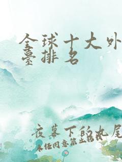 全球十大外汇平台排名