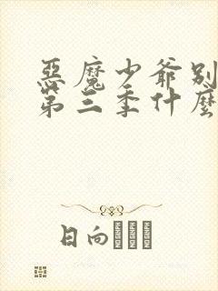 恶魔少爷别吻我第三季什么时候开播