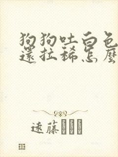 狗狗吐白色粘液还拉稀怎么回事