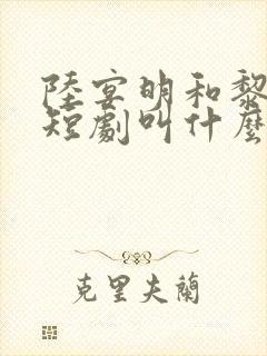 陆宴明和黎甄的短剧叫什么