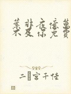 叶非夜亿万星辰不及你免费阅读