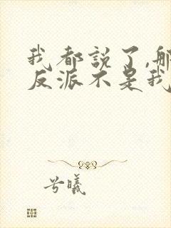 我都说了,那个反派不是我