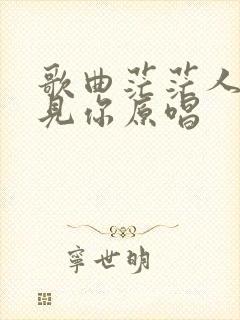 歌曲茫茫人海遇见你原唱