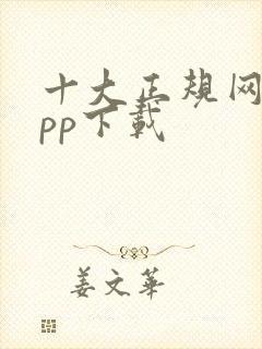 十大正规网站app下载