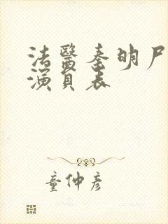 法医秦明尸语者演员表