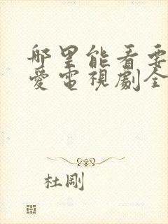 哪里能看要久久爱电视剧全集