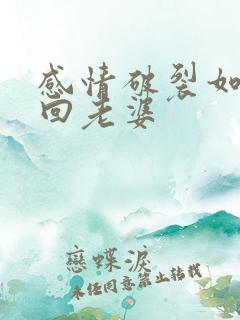 感情破裂如何挽回老婆